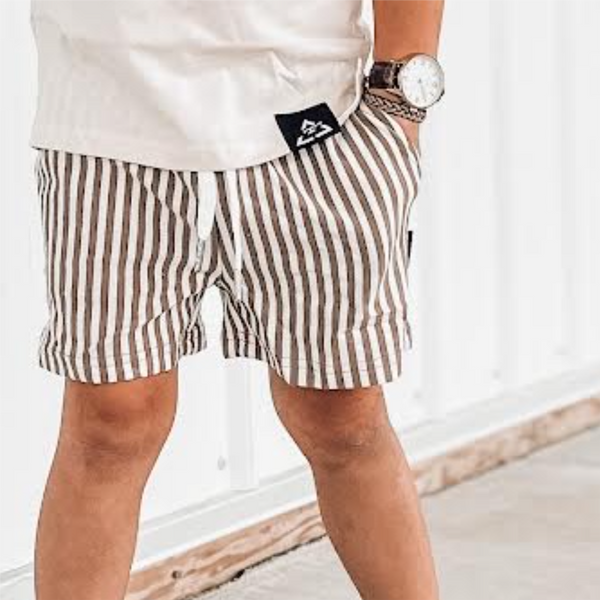 COCOA & OFF WHITE RESORT SHORTS