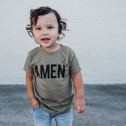 AMEN. OLIVE TEE