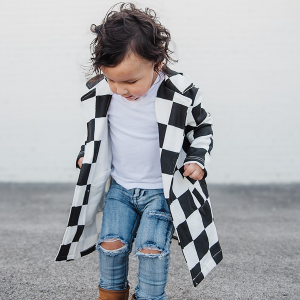 WHITE AND BLACK LONGLINE CARDIGAN (PREORDER)